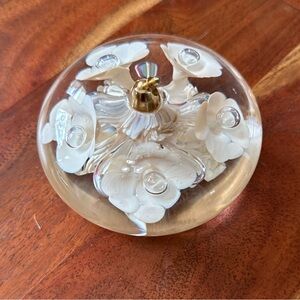Joe Rice 1993 floral glass paperweight